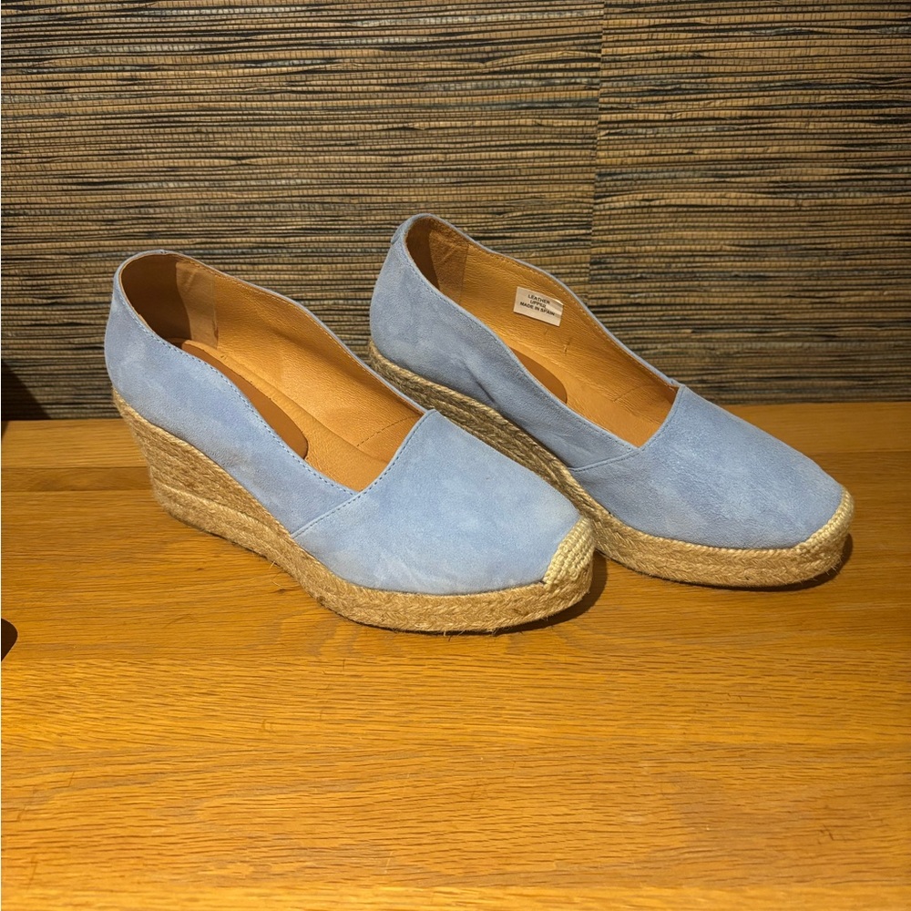 Patricia Green Light Blue Espadrille Wedges